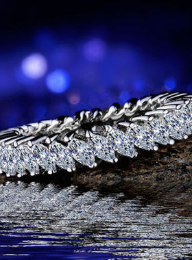 臻荣热卖经典马眼钻锆石整圈戒指