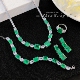 Young高定珠宝方钻带棉祖母绿项链女绿野仙踪套装 彩宝绿钻手链女
