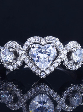 young网红直播小众女心形戒指