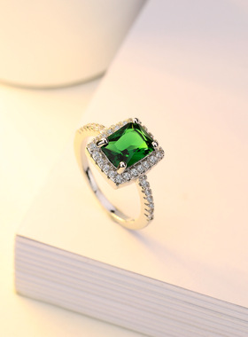 热卖多色彩宝戒指欧美订婚手饰品