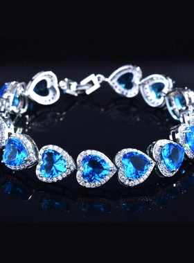 young欧美奢华超闪女心形手链