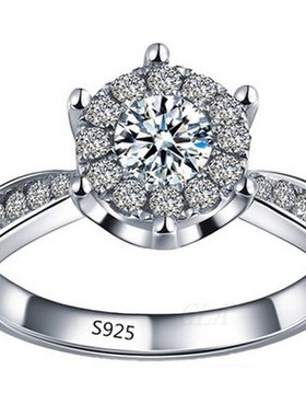 时尚风订婚八心八箭锆石饰品戒指