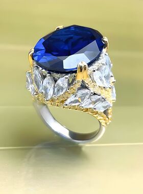 夸张大宝石鸽子蛋红刚玉女戒