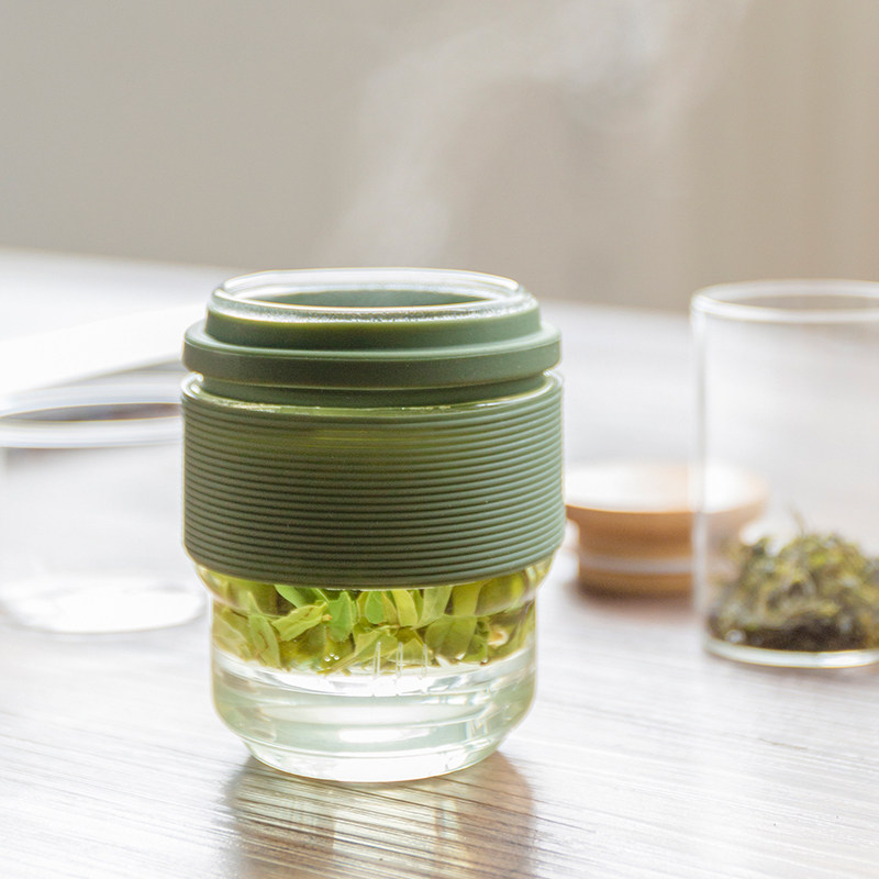 玻璃旅行茶具便携式快客杯一壶二杯随身套装户外功夫茶杯壶茶叶罐 - 实物图