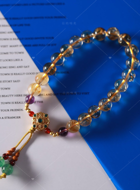 【壮的响亮】盈彩福泽黄水晶流苏手链手串