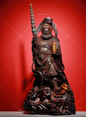 【壮的响亮】赵公元帅印度小叶紫檀收藏珍品清刀纯手工造像摆件