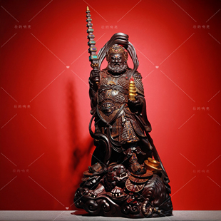 【壮的响亮】赵公元帅印度小叶紫檀收藏珍品清刀纯手工造像摆件