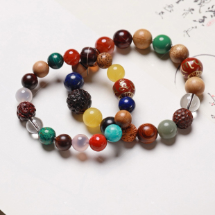 【壮的响亮】福运百色多彩多宝珠手链手串饰品七彩手链八宝手串