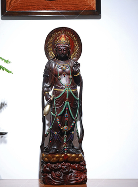 【壮的响亮】静雅观心印度小叶紫檀收藏珍品清刀纯手工造像摆件