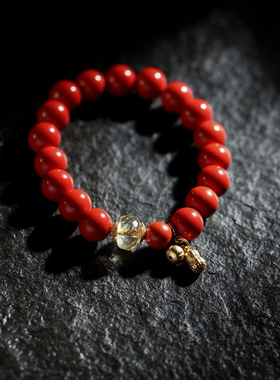 【壮的响亮】《朱晨福愿》朱砂黄水晶/好柿花生本命年开运手链