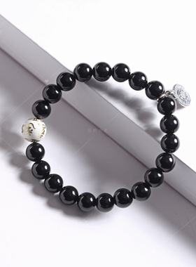 【壮的响亮】曜灵八卦黑曜石九宫八卦手链手串