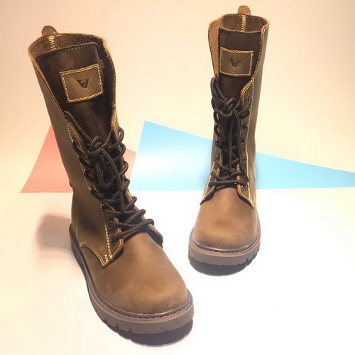 高筒皮靴女靴机车靴马丁靴真皮