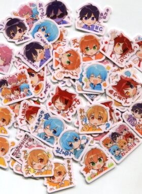 草莓王子 02  自制手帐手机防水动漫diy贴纸 48枚 Z 1515