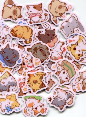 tibi neko sticker(no language ver)  手帐相册贴纸 40张 Z 827