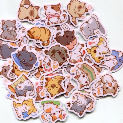 tibi neko sticker(no language ver)  手帐相册贴纸 40张 Z 827