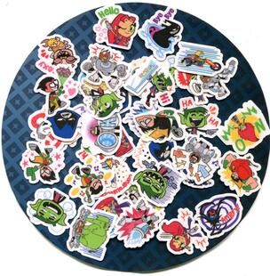 Line表情贴纸 少年泰坦出击 自制手帐相册手机贴纸 40张 Z 578