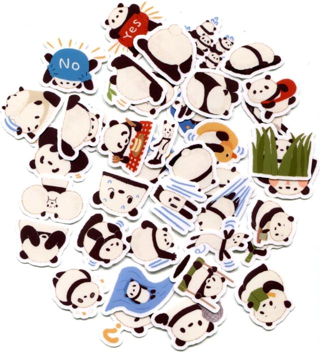 表情贴纸熊猫手帐相册装饰防水