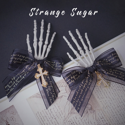 原创暗黑哥特风万圣节骷髅发夹