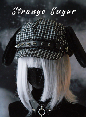 怪糖饰物集原创铆钉皮扣侦探帽