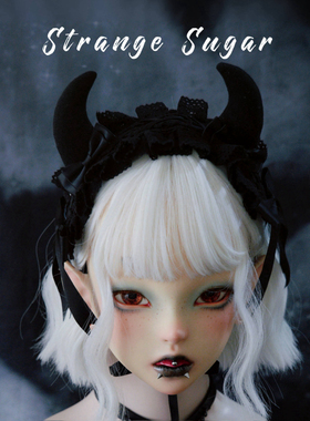 怪糖饰物集原创手工缎带恶魔角发带荷叶边蕾丝暗黑系bnt黑色