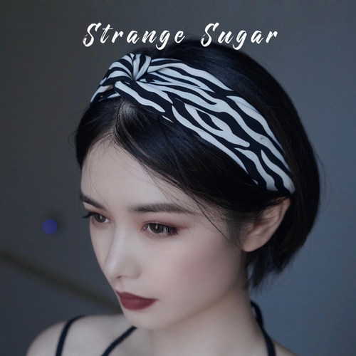 原创手工斑马纹交叉发箍暗黑饰物
