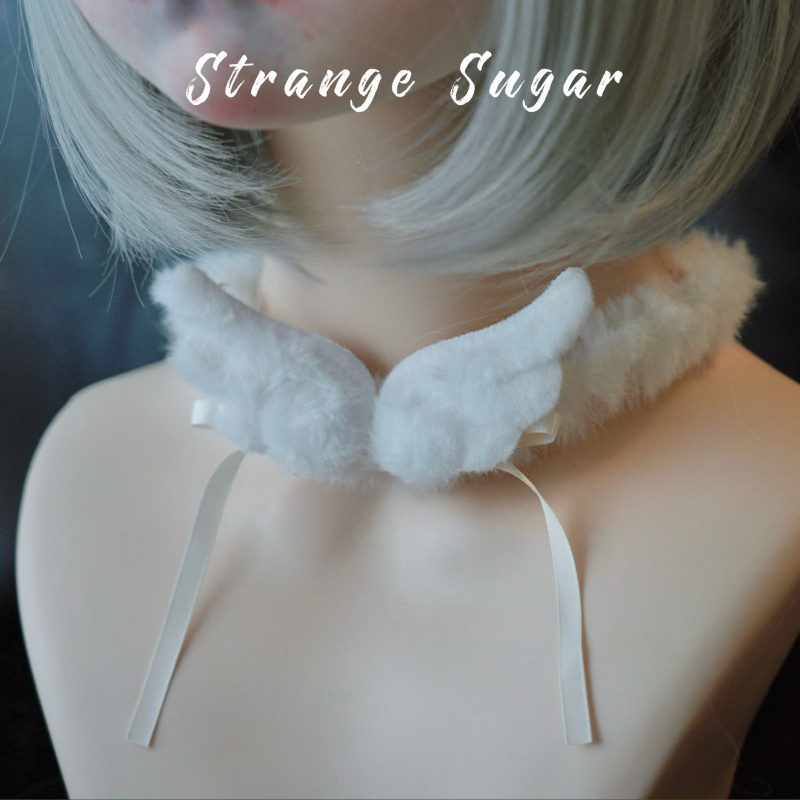 怪糖饰物集原创天使翅膀毛绒颈链