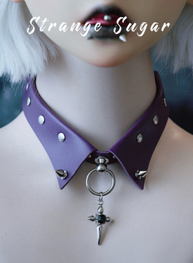 怪糖饰物集原创黑十字假领式颈链