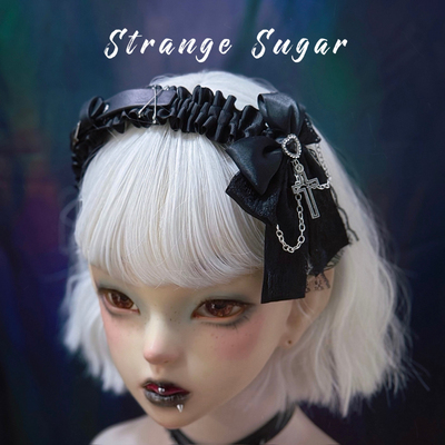 怪糖饰物集原创蝴蝶结十字发箍