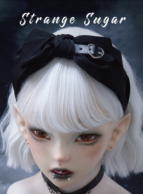 怪糖饰物集原创手工双层皮扣蝴蝶结发箍头箍爱心暗黑亚文化甜酷