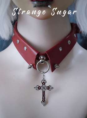 怪糖饰物集原创假领choker颈链红