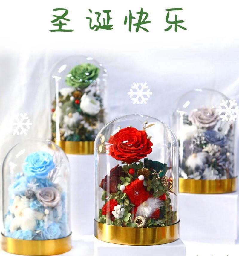 玫瑰花永生花礼盒高级感玫瑰花真花束摆件节日生日圣诞礼物