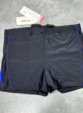 FeAs男速干侧边夹条撞色专业竞赛中腰男士成人三分短裤平角游泳裤