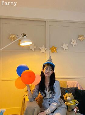 五角星派对拉旗星星彩旗周岁生日派对拉条背景墙装饰布置串旗拉花