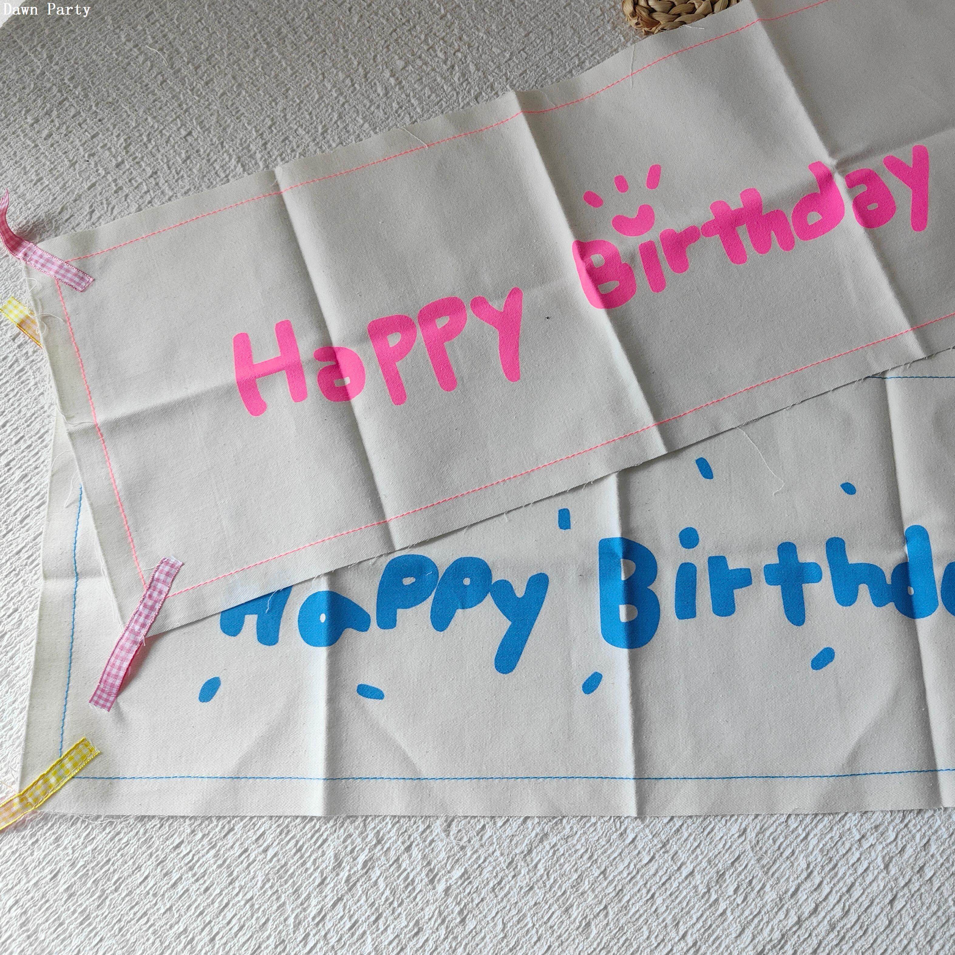 ins风儿童生日拍照背景布荧光色Happy Birthday可爱童模拍照道具
