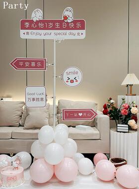 小红书网红路牌 男宝女宝生日周岁装饰布置kt板定制拍照道具