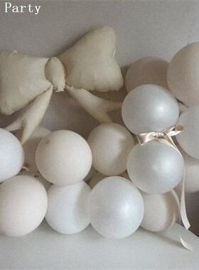 韩式奶油色沙滩白蝴蝶结气球派对周年纪念日装扮用品求婚惊喜布置