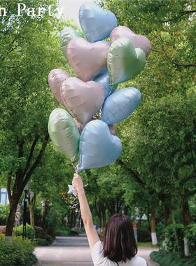 爱心气球铝膜定制logo18寸心形氦气飘空生日中秋氛围装饰场景布置