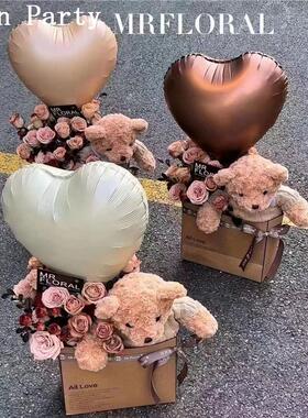 18寸爱心铝膜气球氦气飘空心形订婚情人节生日氛围装饰场景布置品