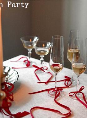 新年春节ins圣诞树挂件酒杯桌面节日氛围搭配丝带植绒蝴蝶结丝带