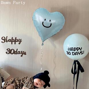 婴儿30天拍照装饰气球布置100天百日龙宝宝拍摄场景布置装饰道具