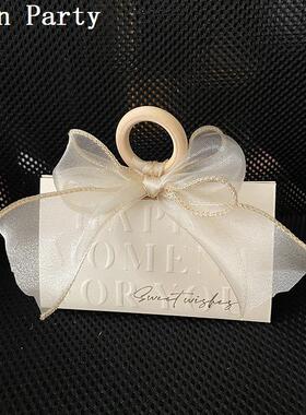 欧式礼盒三角形伴手礼婚礼喜糖盒结婚木环婚庆创意简约手提糖果盒