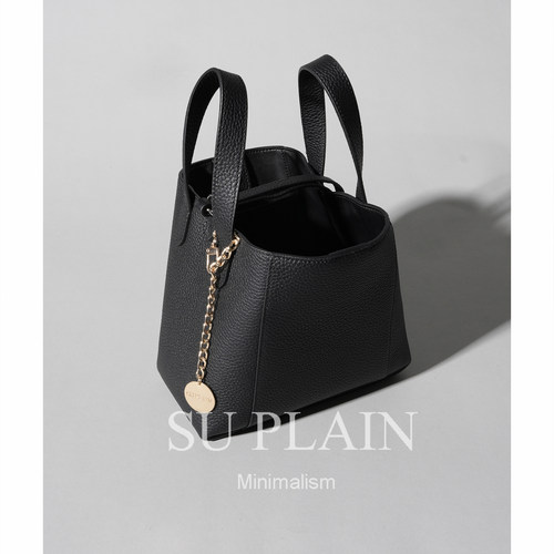 SUPLAIN南素野野 头层TC牛皮百变水桶包单肩斜挎手提轻奢高级女包