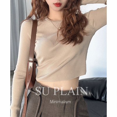 SUPLAIN/SUPLAIN修身针织圆领打底衫