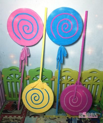 节日夸张超大荧光棒棒糖气氛道具