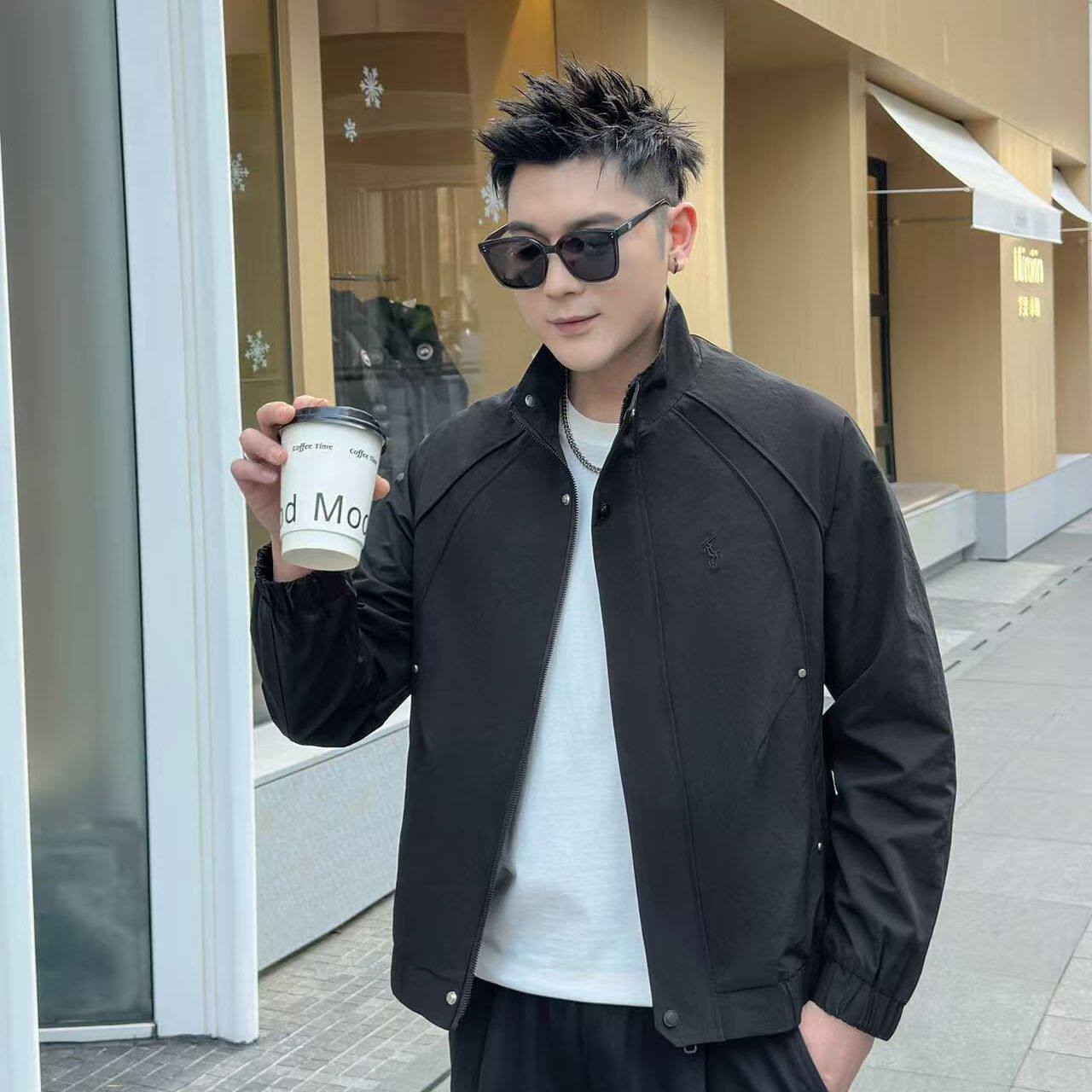 立领工装外套男士春秋季2026新款潮流高级感休闲夹克男款春装上衣