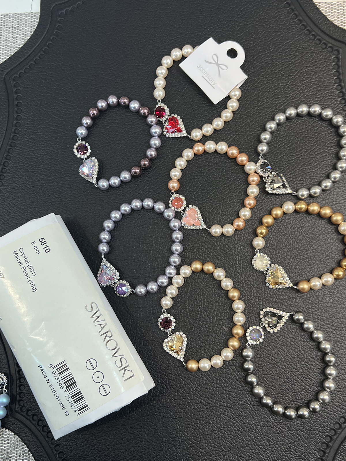 韩国进口东大门新款设计师款爱心珍珠手链手环饰品女