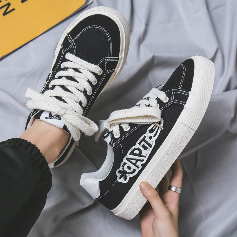 B218-1643-P55潮流字母帆布鞋新款2023男士休闲低帮学生鞋子，男鞋帆布鞋，星座1613（原B218）