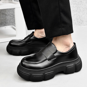 B218-2312-P58厚底小皮鞋男2024秋冬新英伦风百搭增高乐福鞋单鞋,旗袍搭配丸子头好看吗图片