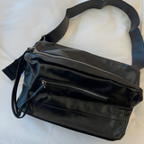 B218-B59-P45斜挎大容量休闲包袋男女黑色pu百搭个性方包单肩潮包，鞋类箱包手腕包，星座1613（原B218）