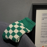 B218-W109-P18格子3色3双装情侣男女棋盘黑白格袜子棉学生中筒袜，袜子，星座1613（原B218）